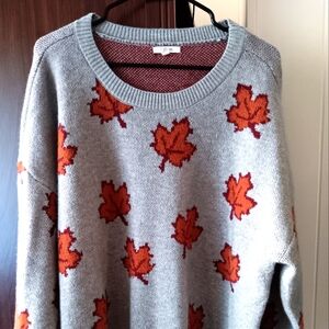 NWOT Maurices Fall Sweater Leaf print